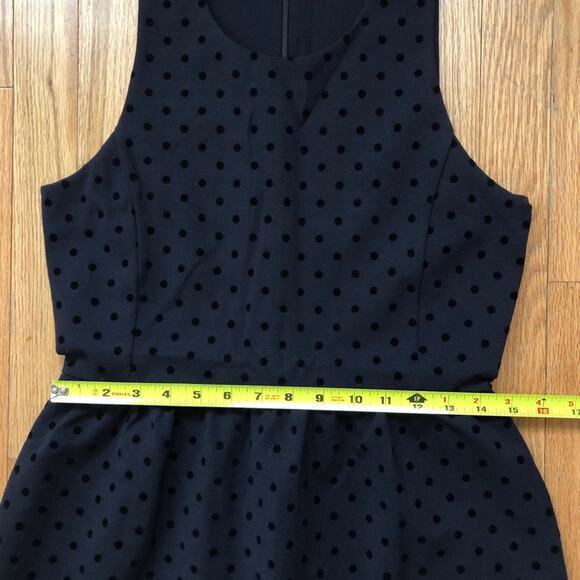 J. Crew Velvet Dot Ponte Dress Black Small - Picture 9 of 11